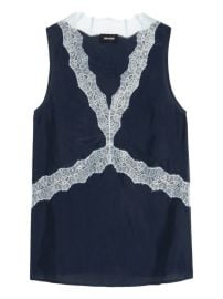 ZadigampVoltaire Tasao lace-trim Top Blue at Farfetch